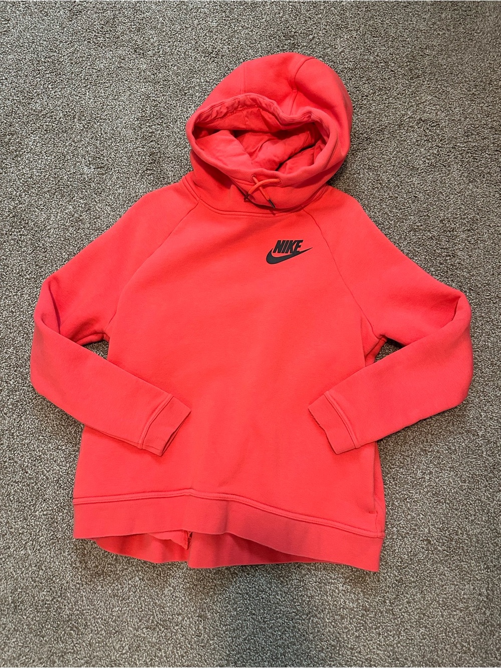 Nike Women's Coral Cowl Neck Pullover Hoodie Sweatshirt Size L